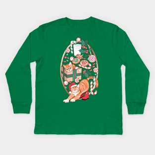 Meowy Christmas Cats Kids Long Sleeve T-Shirt